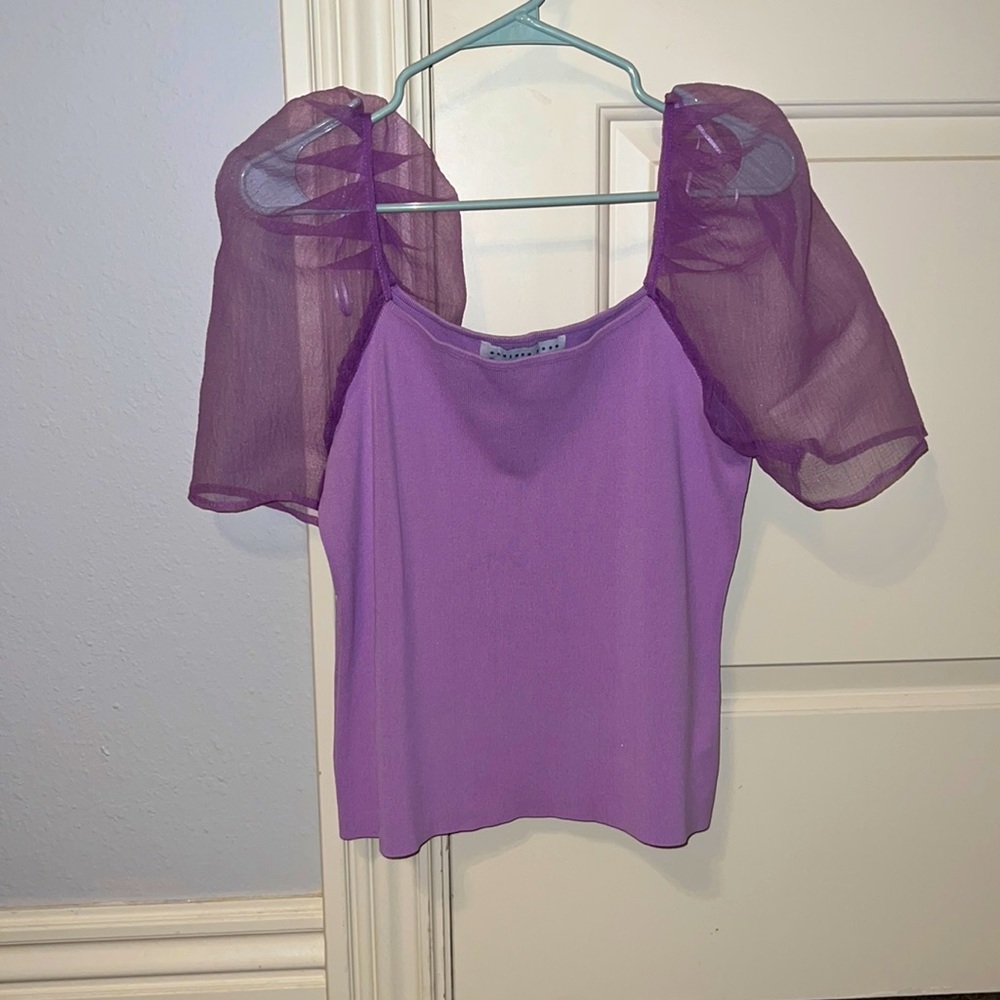 Endless rose purple puff sleeve top!